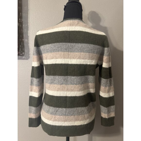 41Hawthorne Sweater L Large 100% Cashmere Green Cream Ivory Gray Flaw - Picture 2 of 8
